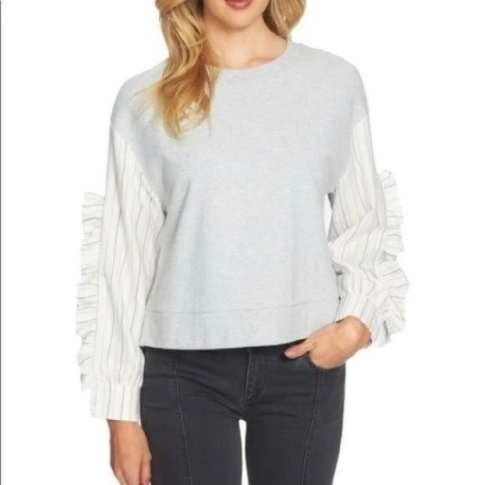 1. State Ruffle‎ Sleeve Sweatshirt Twilight Hour size L Large